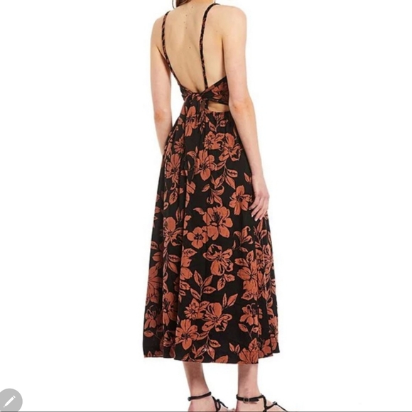 Free People The Perfect Square Neck Sleeveless Floral Midi Sundress - Picture 16 of 16